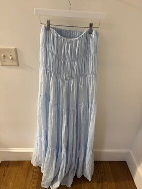 DISSH Light Blue Tiered Maxi Skirt